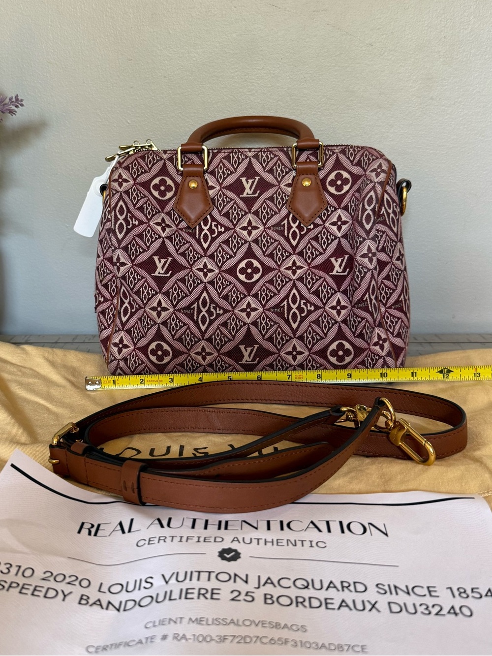 Louis Vuitton Since 1854 Bordeaux Jacquard Speedy Bandouliere 25